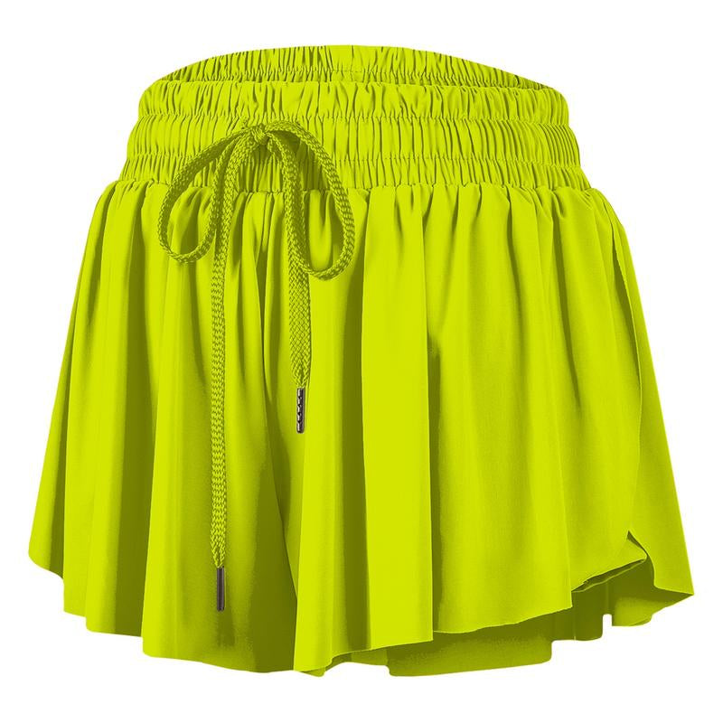 2 in 1 Flowy Sports Shorts for Women Gym Yoga Athletic Running Workout Biker Shorts Tennis Golf Skort Skirt Cute Clothes Casual Lounge Sweat Skirt Summer