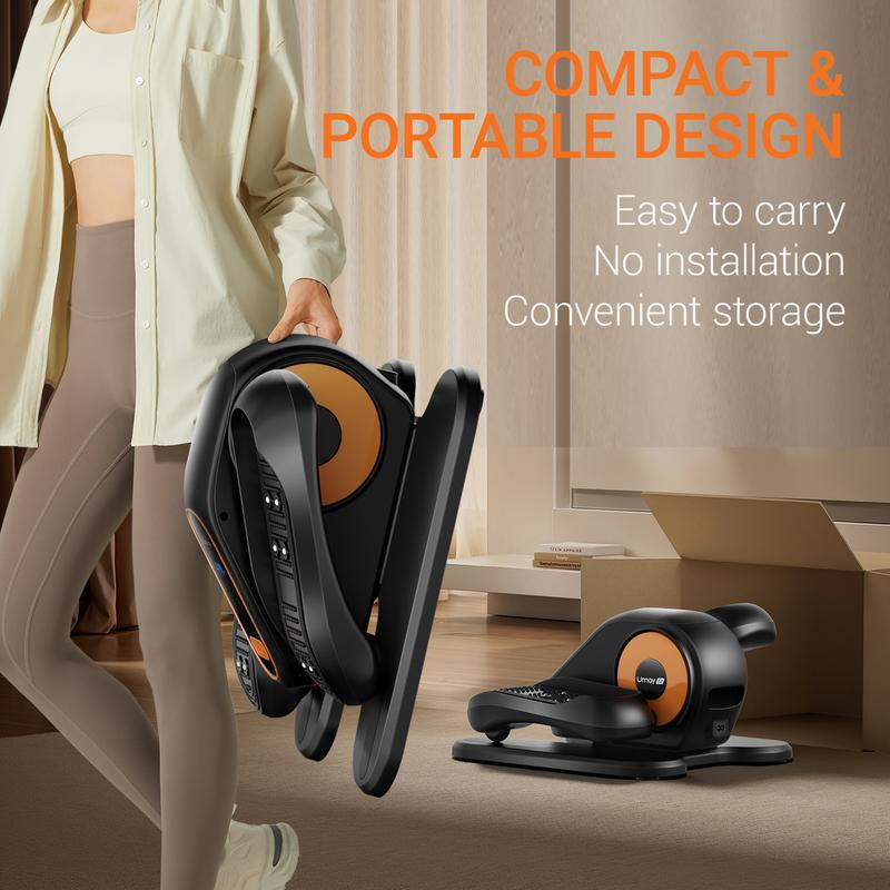 UMAY under Desk Elliptical Machine, Ellipse Leg Exerciser for Seniors, Quiet & Portable Electric Seated Eclipse Exercise Training Machine with Remote, 12 Level Speeds & Mute Function, Manual & Auto Mode
