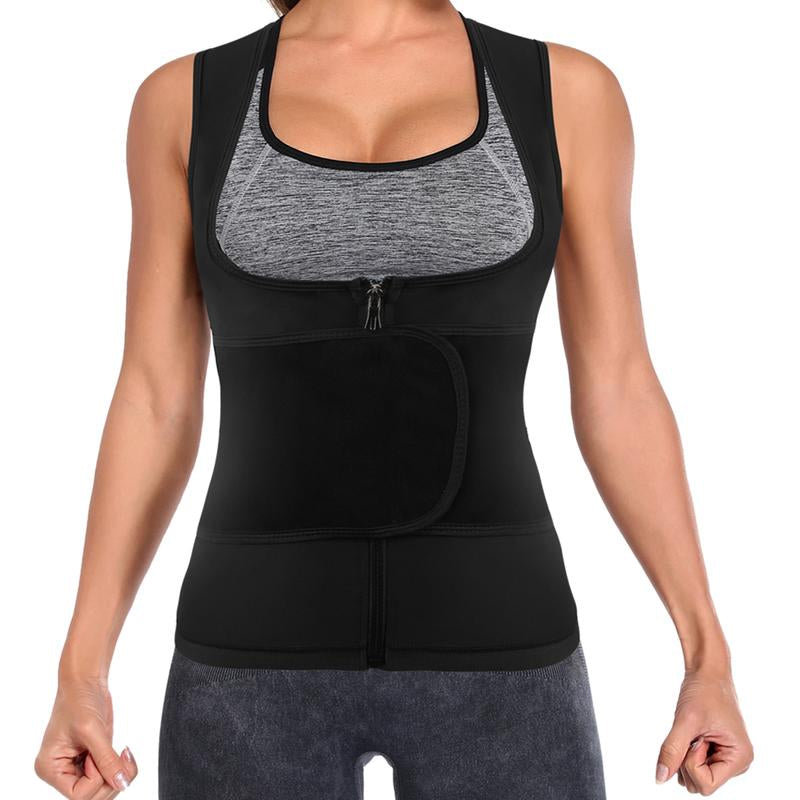 Women'S Adjustable Velcro Sauna Tank Top, Tummy Control Shapewear Sleeveless Sauna Suit Waist Trainer Vest Shirt for Women, Workout Gym Exercise Clothing, Gym Clothes, Gym Wear, Fajas Para Mujer, Women Sportswear Activewear Womenswear Athletic