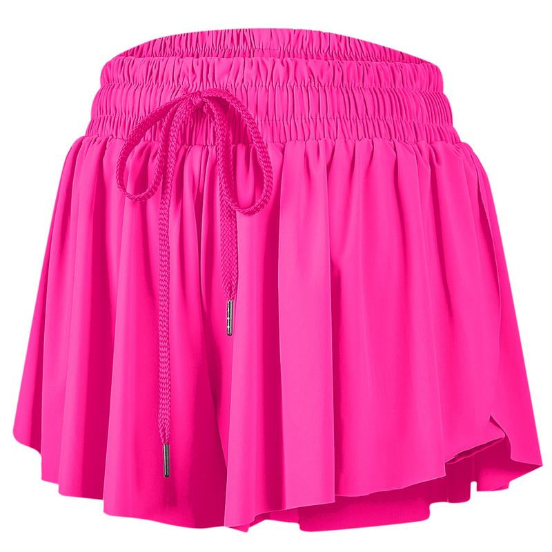 2 in 1 Flowy Sports Shorts for Women Gym Yoga Athletic Running Workout Biker Shorts Tennis Golf Skort Skirt Cute Clothes Casual Lounge Sweat Skirt Summer