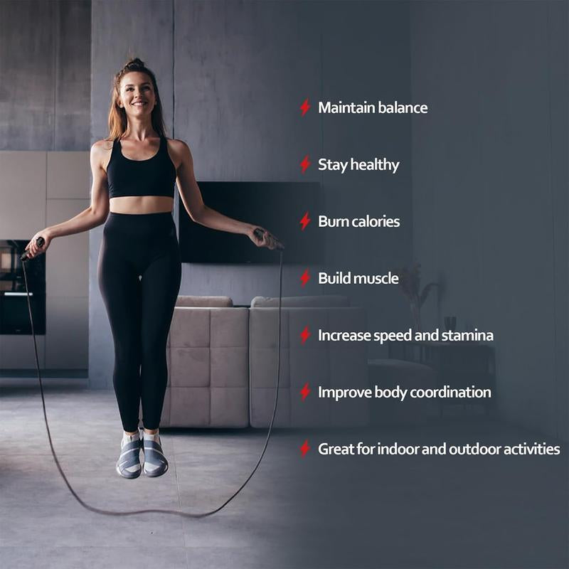 SPORTIC Pro Speed Jump Rope Adjustable Tangle-Free Ball Bearing Swivel Quick-Adjust Ergo Grips HIIT Cardio Fast Calorie Burn Home Gym Travel