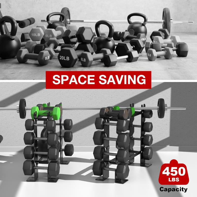 Dumbbell Rack Stand for 450 lbs Weight Storage - Home Gym Exercise Equipment (Dumbbells Not Included)