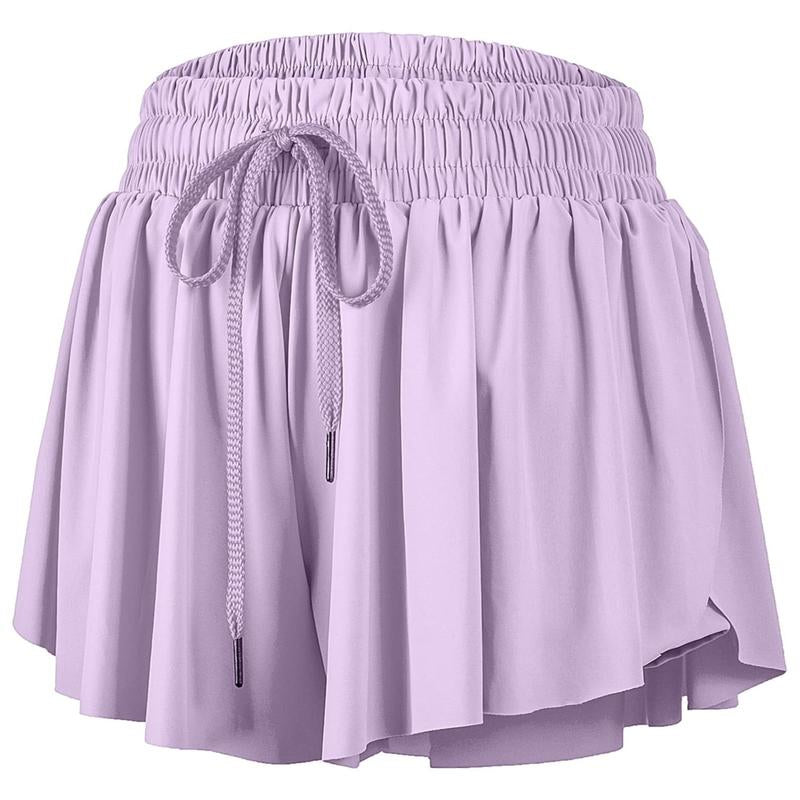 2 in 1 Flowy Sports Shorts for Women Gym Yoga Athletic Running Workout Biker Shorts Tennis Golf Skort Skirt Cute Clothes Casual Lounge Sweat Skirt Summer