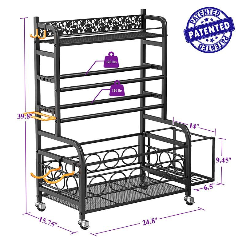 Weight Rack for Dumbbells,Home Gym Storage Rack for Yoga Mat Kettlebells and Strength Training Equipment,Weight Storage Holder Rack for Dumbbells with Wheels Adjustable