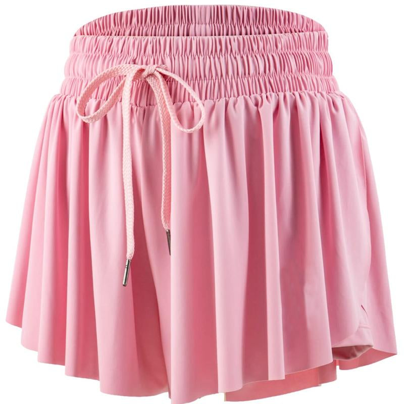 2 in 1 Flowy Sports Shorts for Women Gym Yoga Athletic Running Workout Biker Shorts Tennis Golf Skort Skirt Cute Clothes Casual Lounge Sweat Skirt Summer