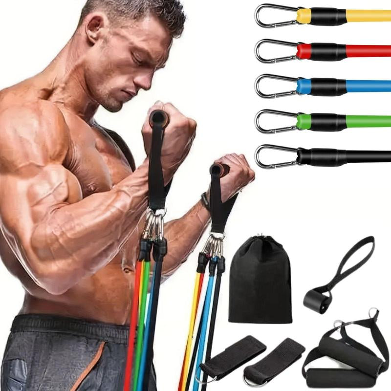 Exercise Bands,Resistance Bands with Handle,Work Out Bands with Handles,Home Gym Equipment Workout Bands for Full-Body Toning Molar Hand Grip Strengthener Trainer Exerciser Stretching Gear Dealsforyoudays