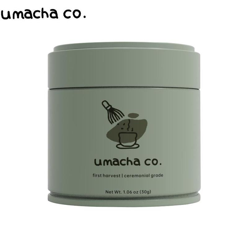 Umacha Co. Organic First Harvest Ceremonial Matcha 30G USDA Certified Ceremonial Grade Antioxidant-Rich Superfood Green Tea Powder Beverage