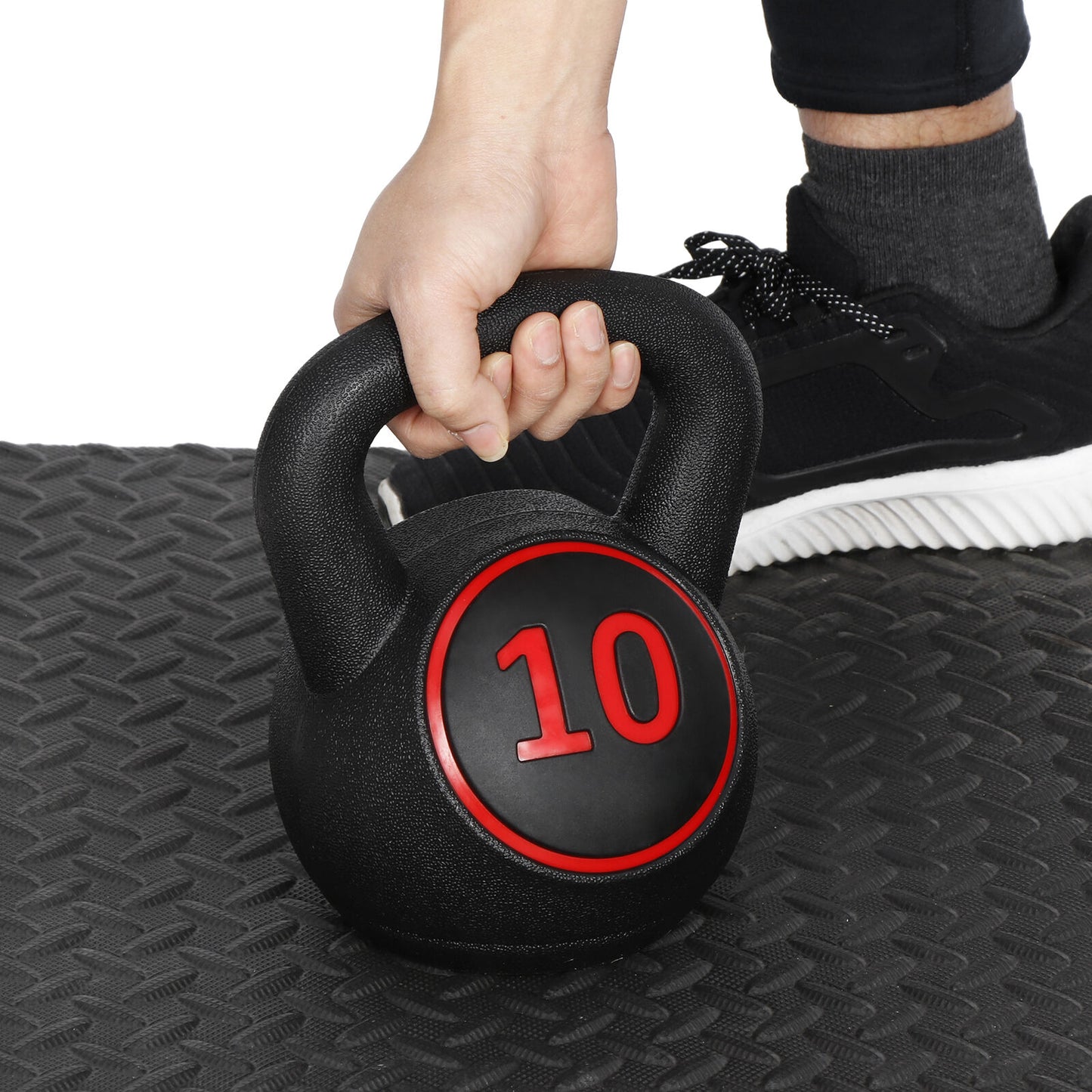 3-Piece Kettlebell Set with Storage Rack 5Lb 10Lb 15Lb Weight for Home Gym