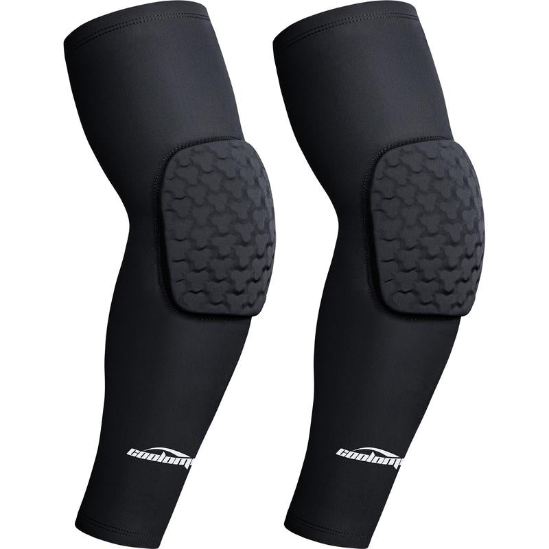 COOLOMG Compression Arm Sleeve with Elbow Pad for Kids and Adults - Breathable Sports Gear, Quick Dry, Durable, Cushion for Muscle Relief
