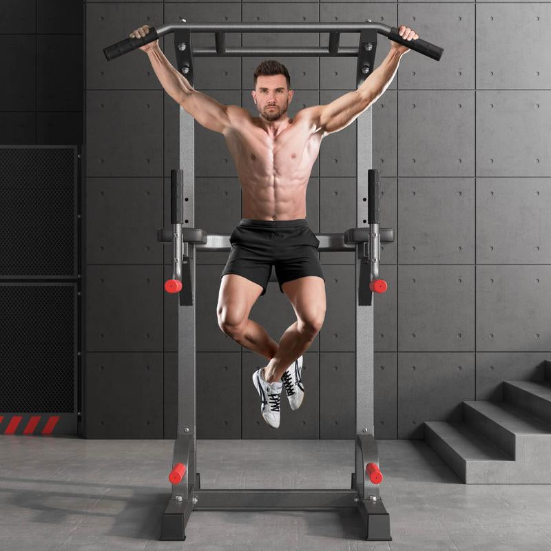 500 lb Capacity Adjustable Power Tower with Pull-Up Bar, Dip Stand, and 5-in-1 Strength Training Home Gym for All Skill Levels