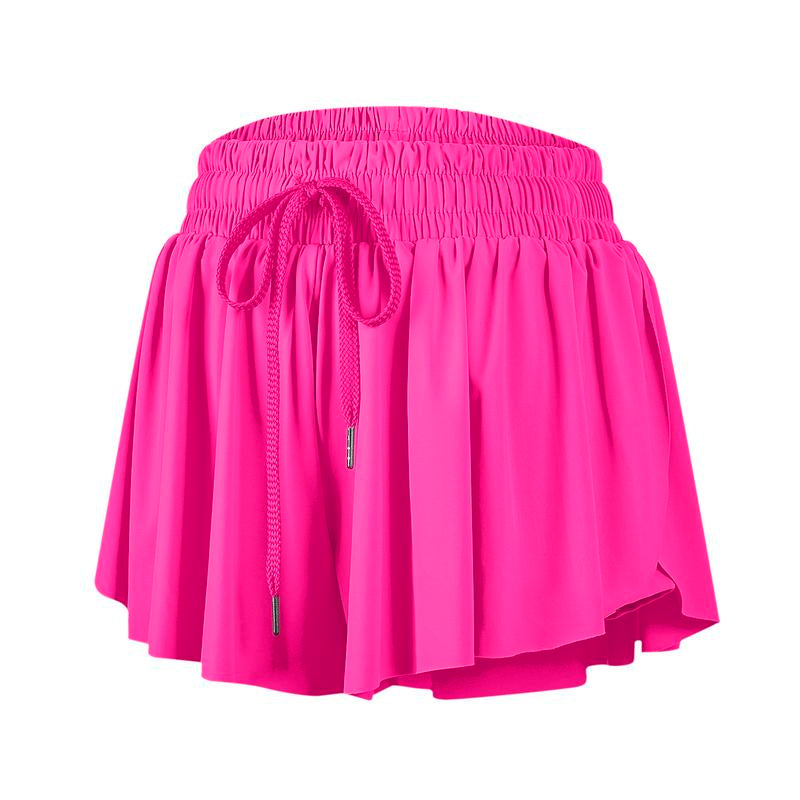 2 in 1 Flowy Sports Shorts for Women Gym Yoga Athletic Running Workout Biker Shorts Tennis Golf Skort Skirt Cute Clothes Casual Lounge Sweat Skirt Summer