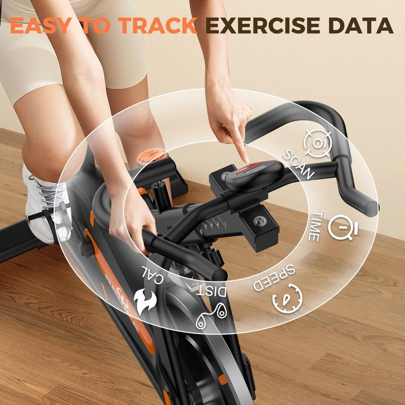 Indoor Cycling Bike Exercise Bike with LCD Monitor RELIFE REBUILD YOUR LIFE Adjustable Stationary Bike for Home Gym Cardio Workout Training Machine