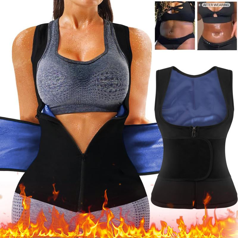 Women'S Adjustable Velcro Sauna Tank Top, Tummy Control Shapewear Sleeveless Sauna Suit Waist Trainer Vest Shirt for Women, Workout Gym Exercise Clothing, Gym Clothes, Gym Wear, Fajas Para Mujer, Women Sportswear Activewear Womenswear Athletic