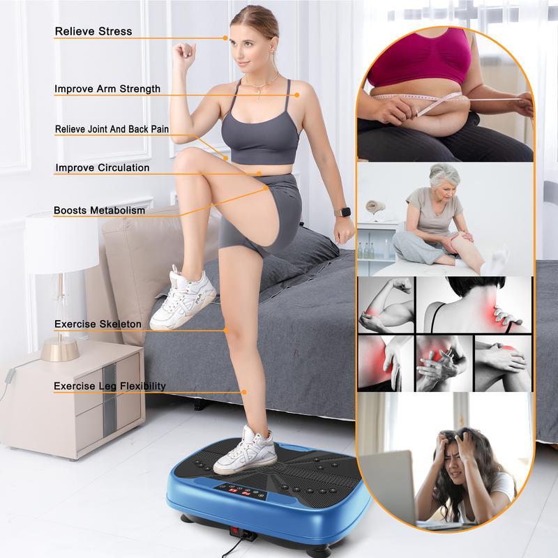 Vibrating Lymphatic Drainage Exercise Machine - Vibrating Plate Fitness Platform Shaking Full Body Shaker Workout Machine for Home/Office
