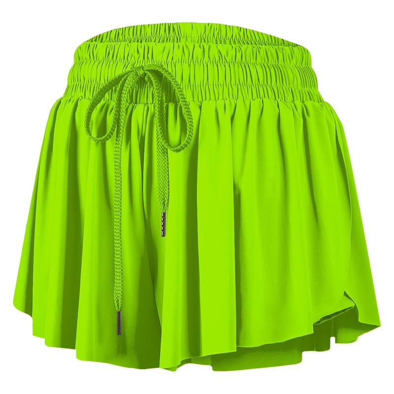 2 in 1 Flowy Sports Shorts for Women Gym Yoga Athletic Running Workout Biker Shorts Tennis Golf Skort Skirt Cute Clothes Casual Lounge Sweat Skirt Summer