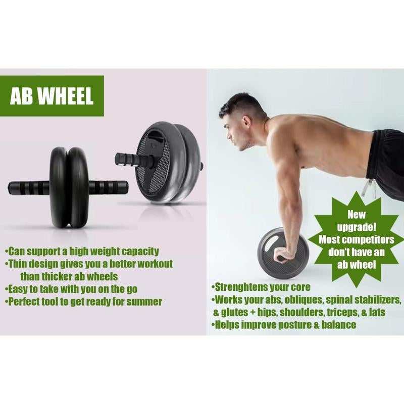 Emza Fitness Adjustable Dumbbells, Barbell, Kettlebell, and Push-Up Stand with Upgraded Ab Wheel - Available in 22Lb, 33Lb, 44Lb, 66Lb, and 88Lb (10Kg to 40Kg) - Versatile Home Gym Equipment for Men and Women