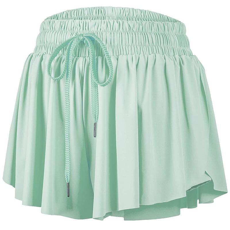 2 in 1 Flowy Sports Shorts for Women Gym Yoga Athletic Running Workout Biker Shorts Tennis Golf Skort Skirt Cute Clothes Casual Lounge Sweat Skirt Summer