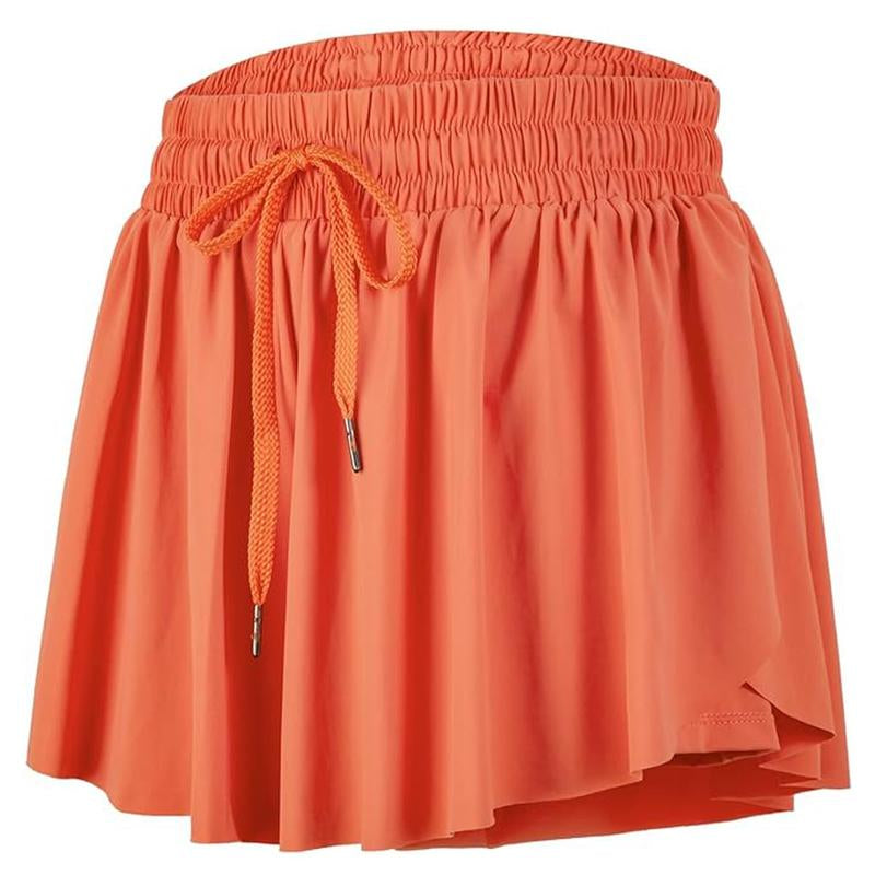 2 in 1 Flowy Sports Shorts for Women Gym Yoga Athletic Running Workout Biker Shorts Tennis Golf Skort Skirt Cute Clothes Casual Lounge Sweat Skirt Summer