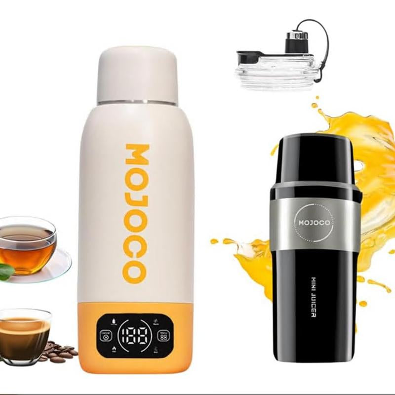 Mojoco 20Oz Portable Electric Kettle – Fast Boil, Leak-Proof, Insulated, Digital Display, 4 Temps for Coffee, Tea, Travel, Home, Office, Camping