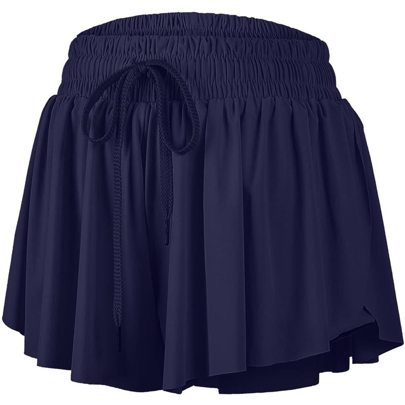 2 in 1 Flowy Sports Shorts for Women Gym Yoga Athletic Running Workout Biker Shorts Tennis Golf Skort Skirt Cute Clothes Casual Lounge Sweat Skirt Summer