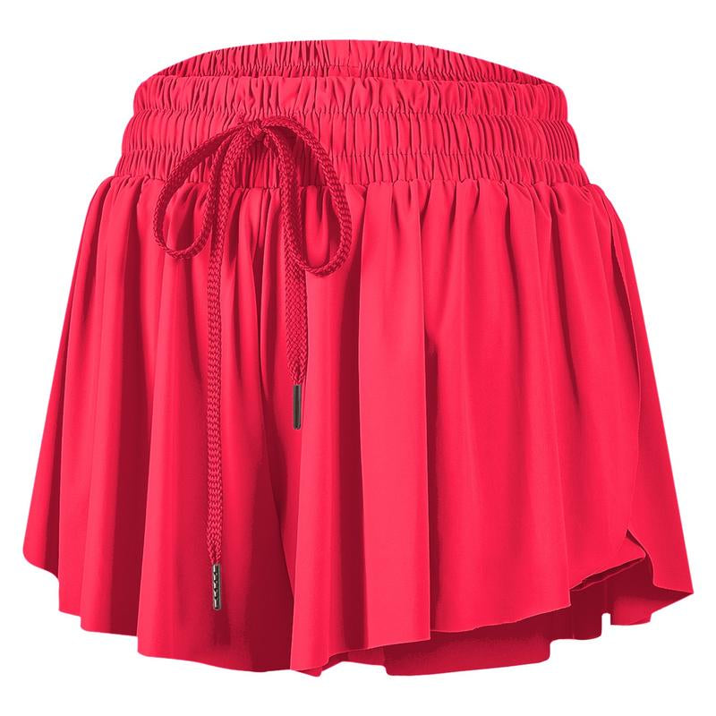 2 in 1 Flowy Sports Shorts for Women Gym Yoga Athletic Running Workout Biker Shorts Tennis Golf Skort Skirt Cute Clothes Casual Lounge Sweat Skirt Summer