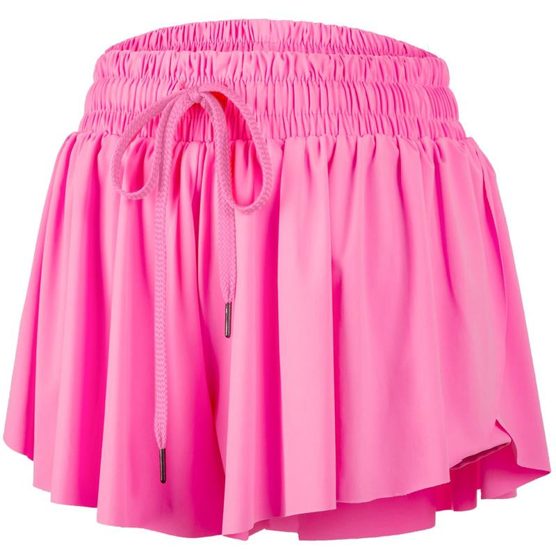 2 in 1 Flowy Sports Shorts for Women Gym Yoga Athletic Running Workout Biker Shorts Tennis Golf Skort Skirt Cute Clothes Casual Lounge Sweat Skirt Summer