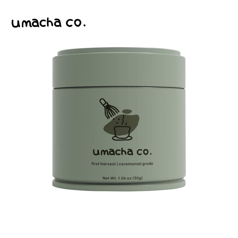 Umacha Co. Organic First Harvest Ceremonial Matcha 30G USDA Certified Ceremonial Grade Antioxidant-Rich Superfood Green Tea Powder Beverage