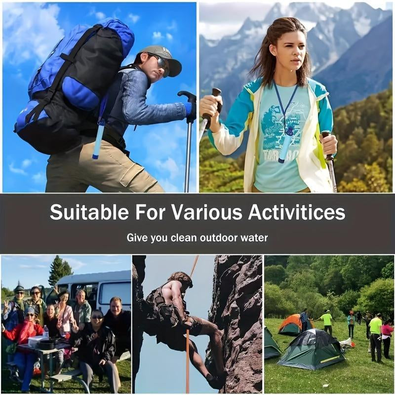 Portable Water Filter, 1/2/3/4 Counts Outdoor Water Filter, Emergency Filtration Portable Gear, Water Filtration, Drinking Water Filter for Hiking Camping Travel Hunting, Water Storage Tank Camping Essentials, Camping Gear, Men Gifts