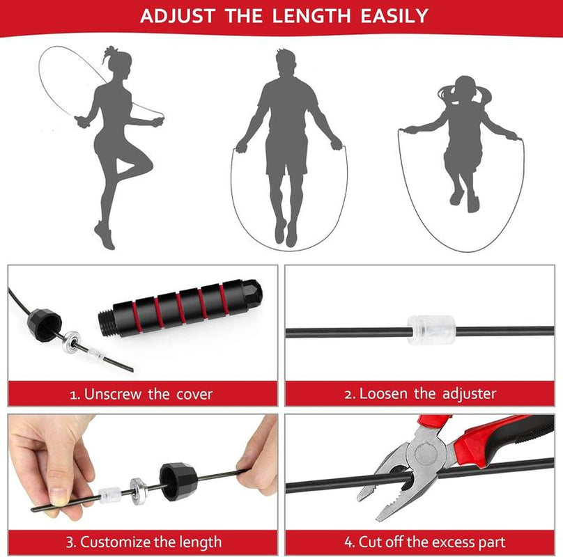 SPORTIC Pro Speed Jump Rope Adjustable Tangle-Free Ball Bearing Swivel Quick-Adjust Ergo Grips HIIT Cardio Fast Calorie Burn Home Gym Travel