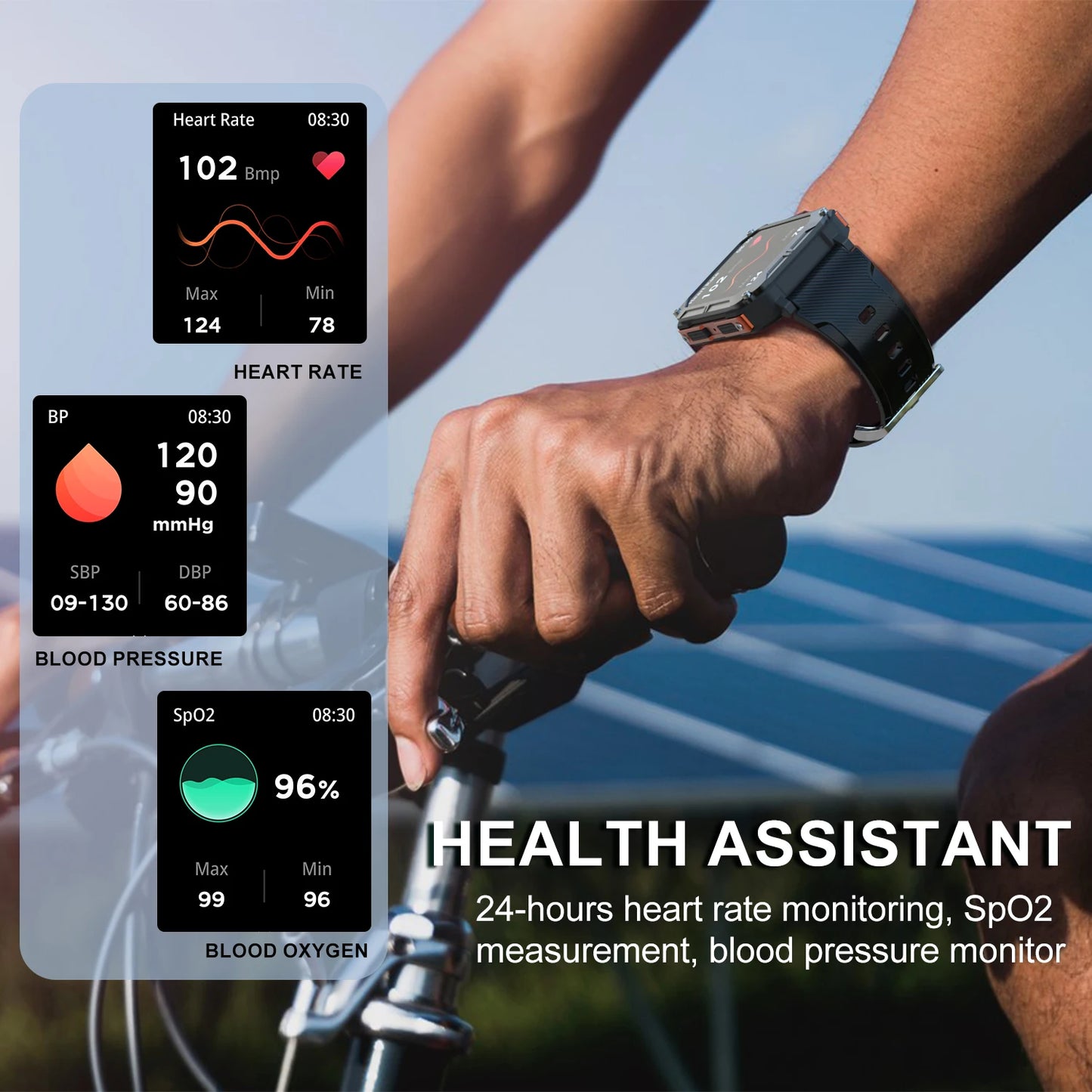 C20 Pro Smart Watch for Men with Voice Assistant, Bluetooth Wireless Calling, Business and Outdoor Sports Features, IP68 Waterproof, Compatible with Android and iOS