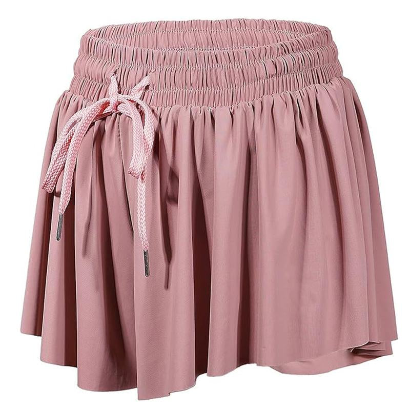 2 in 1 Flowy Sports Shorts for Women Gym Yoga Athletic Running Workout Biker Shorts Tennis Golf Skort Skirt Cute Clothes Casual Lounge Sweat Skirt Summer