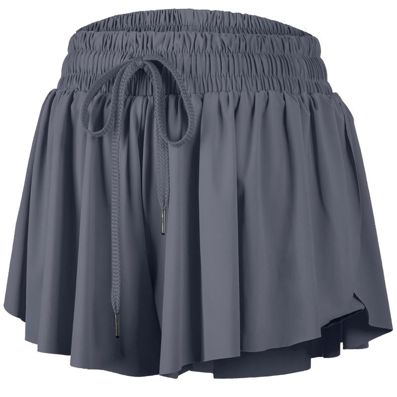 2 in 1 Flowy Sports Shorts for Women Gym Yoga Athletic Running Workout Biker Shorts Tennis Golf Skort Skirt Cute Clothes Casual Lounge Sweat Skirt Summer