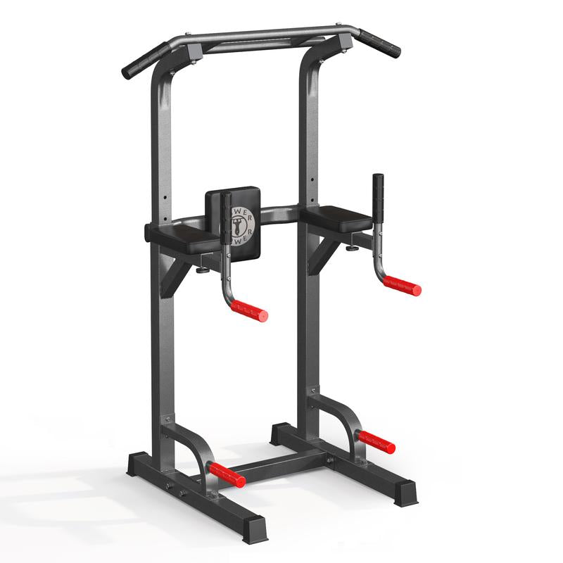 500 lb Capacity Adjustable Power Tower with Pull-Up Bar, Dip Stand, and 5-in-1 Strength Training Home Gym for All Skill Levels
