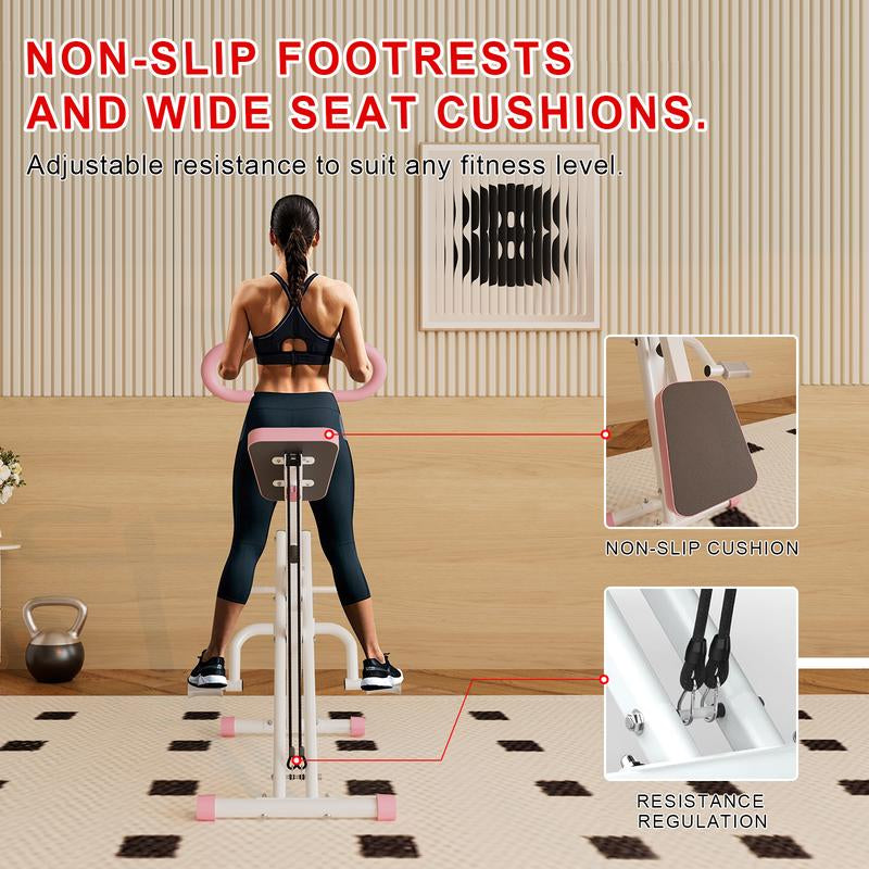 Squat Machine Glutes Workout Adjustable Resistance Foldable Rowing Machine Leg Exercise Machine with 250LBS Weight Capacity for Butt Thighs Ab Back Leg Press Hip Thrust Core Training and Full Body Fitness Home Exercise Equipment Outdoorfun