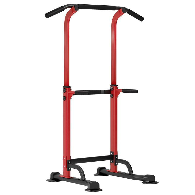 【Deals for You】Power Tower Dip Station Pull up Bar 32.3' H-Shaped Base Height Adjustable 330Lbs Multi-Level Suction Cups 10 Levels for Home Fitness Use