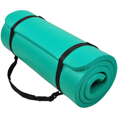 Balancefrom Gocloud 1" Extra Thick Exercise Yoga Mat with Carrying Strap