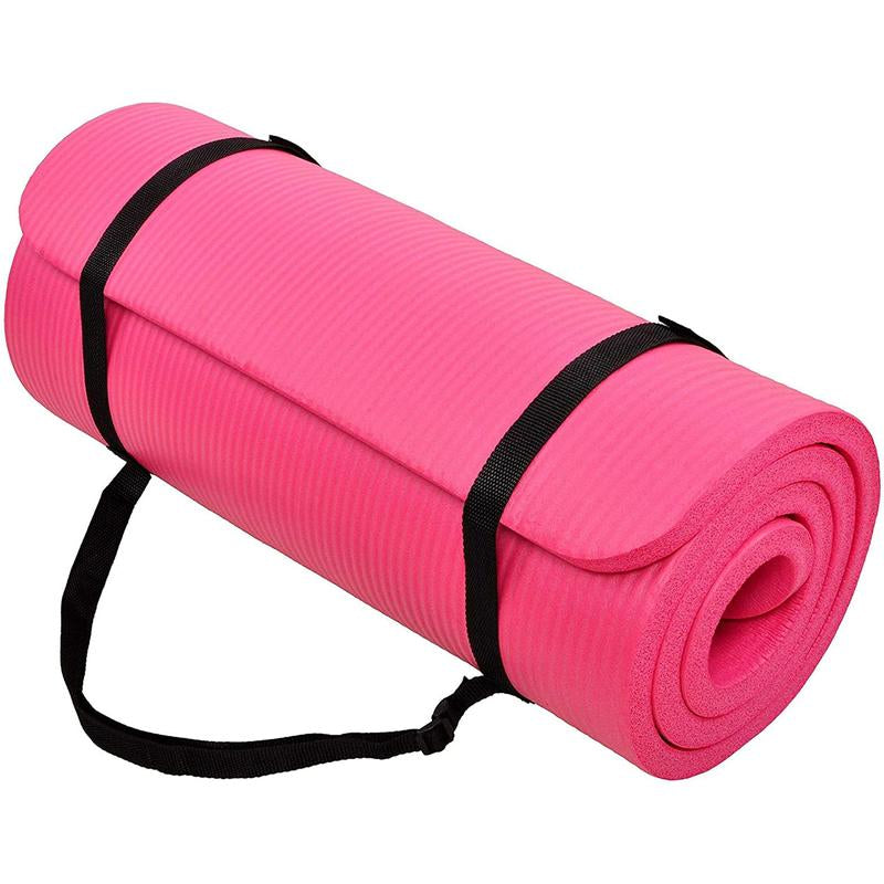 Balancefrom Gocloud 1" Extra Thick Exercise Yoga Mat with Carrying Strap