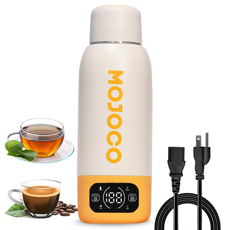 Mojoco 20Oz Portable Electric Kettle – Fast Boil, Leak-Proof, Insulated, Digital Display, 4 Temps for Coffee, Tea, Travel, Home, Office, Camping