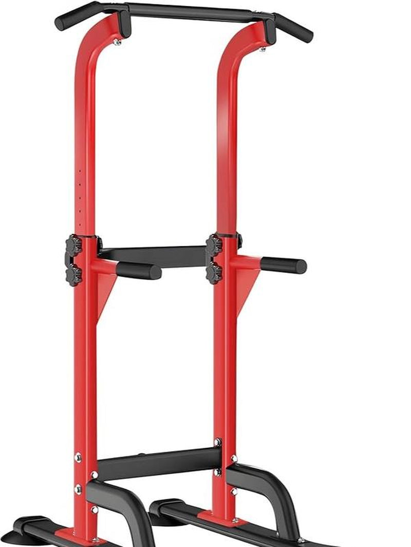 【Deals for You】Power Tower Dip Station Pull up Bar 32.3' H-Shaped Base Height Adjustable 330Lbs Multi-Level Suction Cups 10 Levels for Home Fitness Use