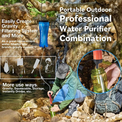 Portable Emergency Water Filtration Straws - Lightweight and Reusable Water Filters for Outdoor Activities, Camping, Hiking, and Travel