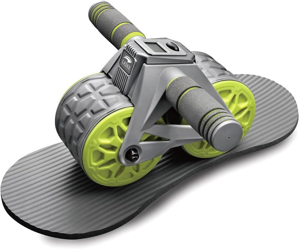 Ab Wheel Roller Automatic Rebound with Knee Pad Mat,Core Muscle Ab Trainer, Ab Workout Equipment for Abdominal Exercise Ab Wheel