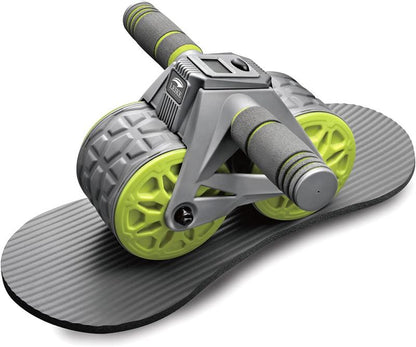 Ab Wheel Roller Automatic Rebound with Knee Pad Mat,Core Muscle Ab Trainer, Ab Workout Equipment for Abdominal Exercise Ab Wheel