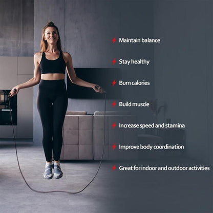 SPORTIC Pro Speed Jump Rope Adjustable Tangle-Free Ball Bearing Swivel Quick-Adjust Ergo Grips HIIT Cardio Fast Calorie Burn Home Gym Travel