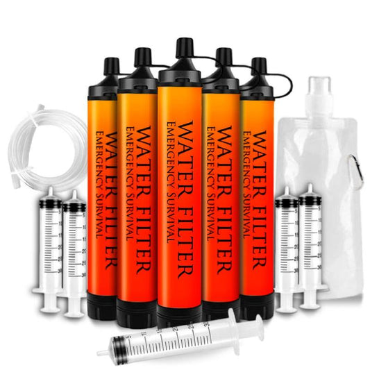 Portable Emergency Water Filtration Straws - Lightweight and Reusable Water Filters for Outdoor Activities, Camping, Hiking, and Travel
