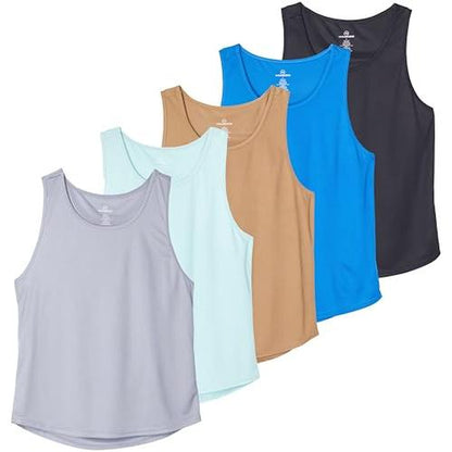 Real Essentials 5 Pack: Men'S Mesh Y-Back Muscle Tank Top - Gym Workout & Bodybuilding Fitness (Available in Big & Tall)