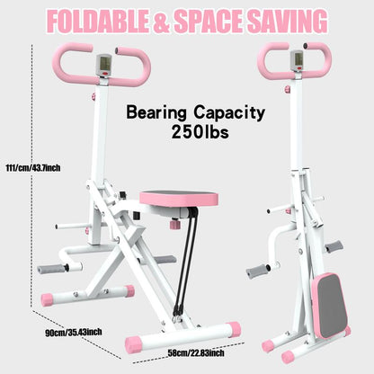 Squat Machine for Home,Ride & Rowingmachine for Botty Glutes Butt Thighs,330Lbs Foldable,Rodeocore Exercise Machine,Abback/Leg Press Hip Thrust