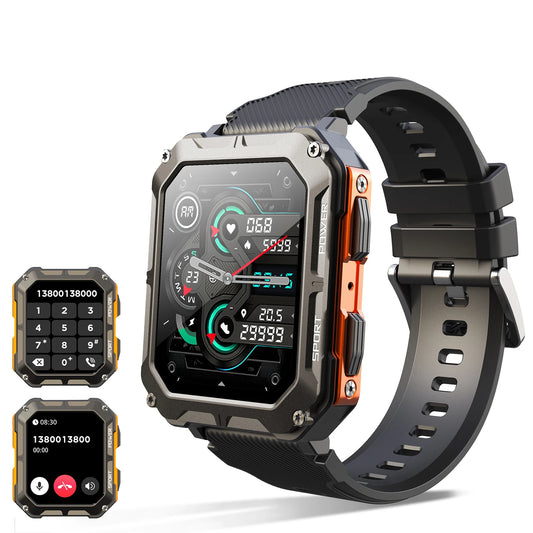 C20 Pro Smart Watch for Men with Voice Assistant, Bluetooth Wireless Calling, Business and Outdoor Sports Features, IP68 Waterproof, Compatible with Android and iOS