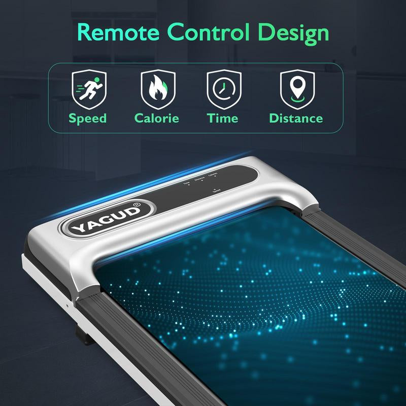 [2 in 1]YAGUD Walking Pad Treadmill with Manual Incline, LED Display, Remote Control, 265LBS Capacity – under Desk Treadmill for Home