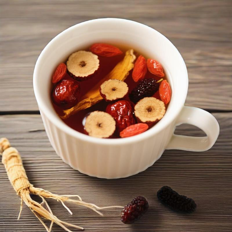 Organic Eight Treasure Kidney Tea Formula Ginseng Six Treasure Tea Combination Scented Tea Red Date Wolfberry Tea Men'S and Women Tea Health Dried Fruit Beverage Loaded Tea Ginseng Infused Eight Treasure Tea Packets Natural Sweet Natural Tea Bags