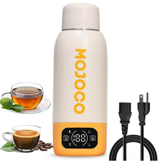 Mojoco 20Oz Portable Electric Kettle – Fast Boil, Leak-Proof, Insulated, Digital Display, 4 Temps for Coffee, Tea, Travel, Home, Office, Camping